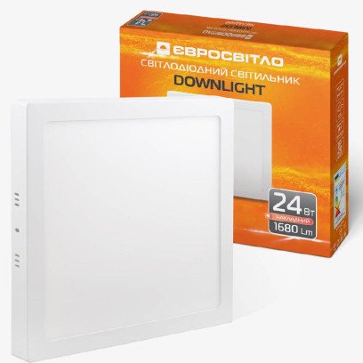 Світильник точковий накладний Євросвітло 24Вт квадратний LED-SS-300-24 6400К, 000039195
