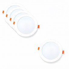 Набор из 4+1 светильников точечных врезных EVROLIGHT 12Вт круг PLAIN-12R 4200К