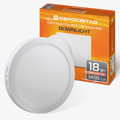 Светильник точечный накладной Євросвітло 18Вт круг LED-SR-225-18 6400К, 000038835