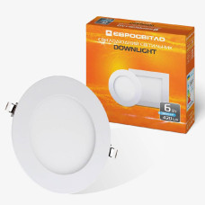 Светильник точечный врезной Євросвітло 6Вт круг LED-R-120-6 4200К
