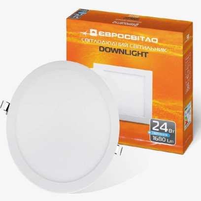 Світильник точковий врізний Євросвітло 24Вт коло LED-R-300-24 4200К, 000039190