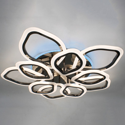 Светодиодная акриловая люстра с пультом LD3398-10 BK+CR+RGB, LD3398-10 BK-CR-RGB