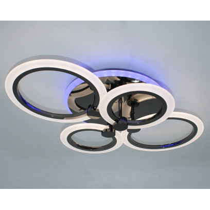 Світлодіодна акрилова люстра з пультом LD3584-4 BK+CR+RGB, LD3584-4-BK-CR-RGB