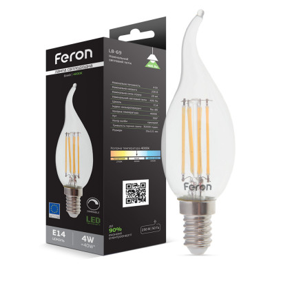 Світлодіодна лампа Feron LB-69 4Вт E14 4000K, 4972
