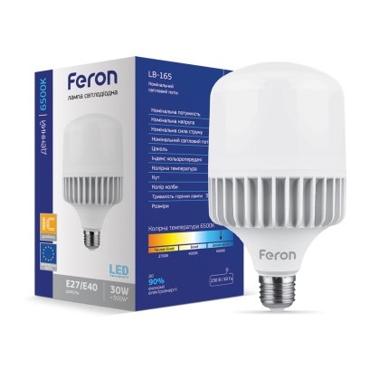 Світлодіодна лампа Feron LB-165 30Вт E27-E40 6500K, 6527
