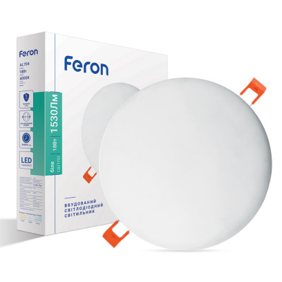 Світлодіодний вбудований світильник Feron AL704 18Вт 4000K білий, 6882