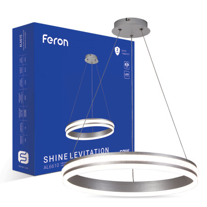 Світлодіодна люстра Feron AL6610 SHINE LEVITATION 50Вт 4000K срібло, 7681