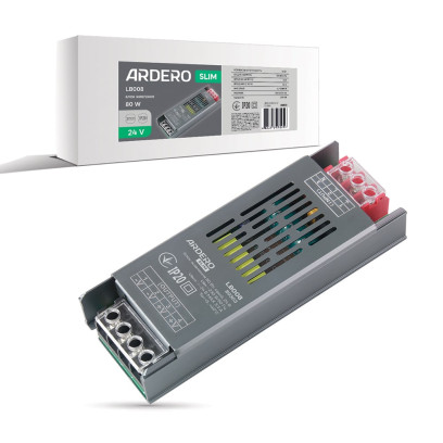 Блок живлення для LED стрічки Ardero LB008 24В 80Вт IP20 (80303), 8178