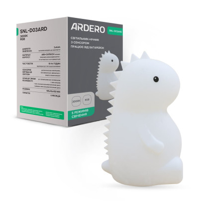 Світильник нічник Ardero SNL-D03ARD дракончик білий RGB, 8565