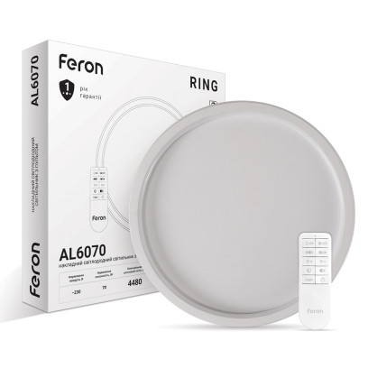 Світлодіодна накладна люстра Feron AL6070 RING 70Вт білий, 7430