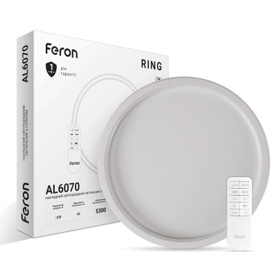 Світлодіодна накладна люстра Feron AL6070 RING 90Вт білий, 7431
