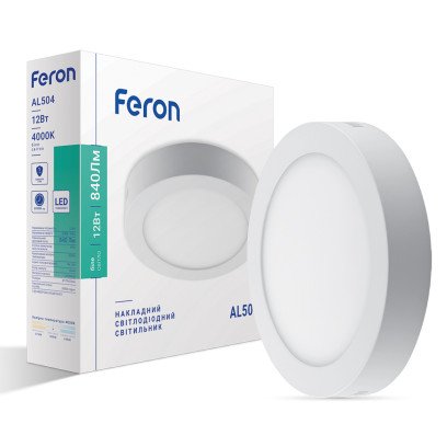 Світлодіодний накладний світильник Feron AL504 12Вт 4000K білий, 6659