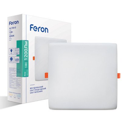 Світлодіодний вбудований світильник Feron AL704-S 12Вт 4000K білий, 7108