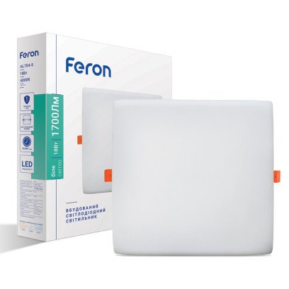 Світлодіодний вбудований світильник Feron AL704-S 18Вт 4000K білий, 7109