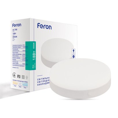 Світлодіодний накладний світильник Feron AL708 18Вт 4000K білий, 7680