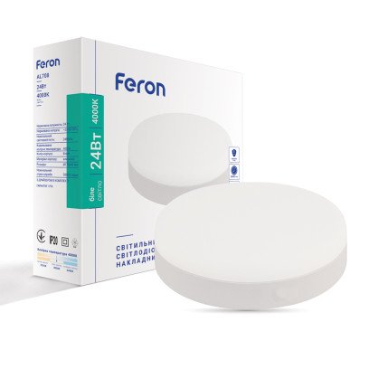Світлодіодний накладний світильник Feron AL708 24Вт 4000K білий, 7683