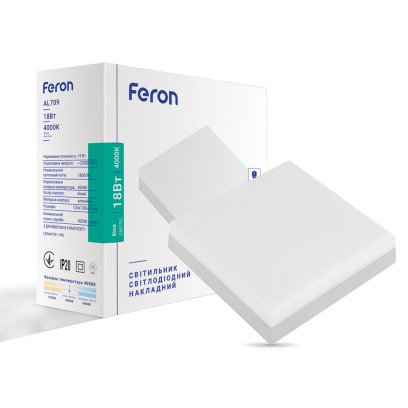Світлодіодний накладний світильник Feron AL709 18Вт 4000K білий, 7685
