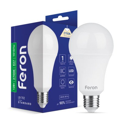 Світлодіодна лампа Feron LB-702 12Вт E27 2700K, 6281