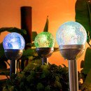 Ґрунтовий світлодіодний світильник Feron PL130 RGB на сонячній батареї хром, 7601 Ґрунтовий світлодіодний світильник Feron PL130 RGB на сонячній батареї хром, 7601