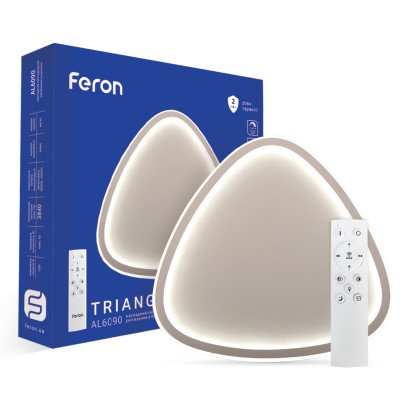 Світлодіодна накладна люстра Feron AL6090 TRIANGLE 60Вт білий, 7669 Світлодіодна накладна люстра Feron AL6090 TRIANGLE 60Вт білий, 7669