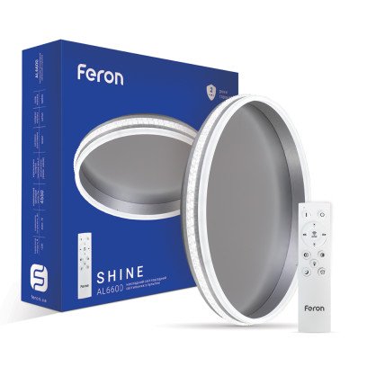 Світлодіодна накладна люстра Feron AL6600 SHINE 70Вт срібло, 7675