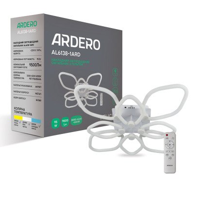 Світлодіодна накладна люстра Ardero AL6138-1ARD FELICITY 95Вт білий, 8097