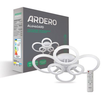 Світлодіодна накладна люстра Ardero AL6460ARD SOFT R 120Вт білий, 8101