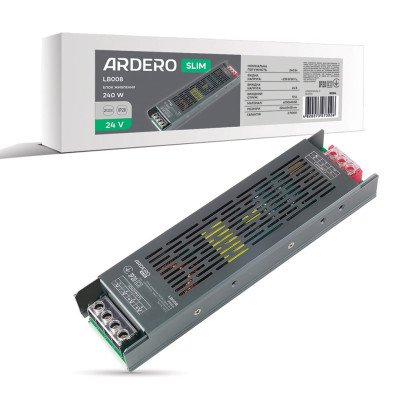 Блок живлення для LED стрічки Ardero LB008 24В 240Вт IP20 (80306), 8181