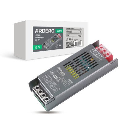 Блок живлення для LED стрічки Ardero LB008 12В 80Вт, 8460