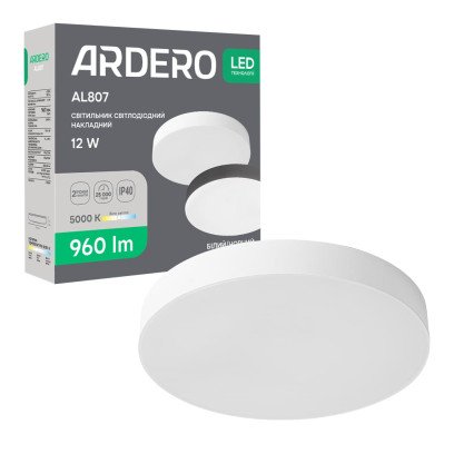 Світлодіодний накладний світильник Ardero AL807 12Вт 5000K білий, 8508 Світлодіодний накладний світильник Ardero AL807 12Вт 5000K білий, 8508
