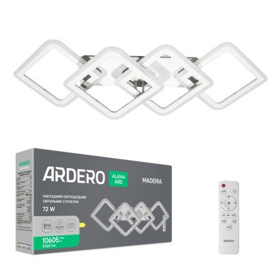 Світлодіодна накладна люстра Ardero AL6144ARD MADEIRA 72Вт білий, 8482