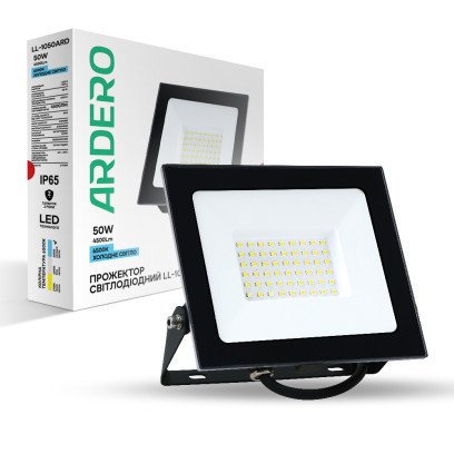 Світлодіодний прожектор Ardero LL-1050ARD 50Вт 6500K чорний, 7840