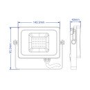 Світлодіодний прожектор Feron LL-9030 30Вт 6400K чорний, 6860