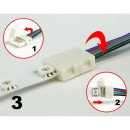 Коннектор PROLUM™ для LED ленты 10 мм, RGB + 2 зажима, 503008