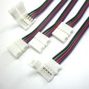 Коннектор PROLUM™ для LED ленты 10 мм, RGB + 2 зажима, 503008