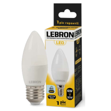 LED лампа LEBRON L-С37, 6W, 220V, Е14, 6500K, 480Lm
