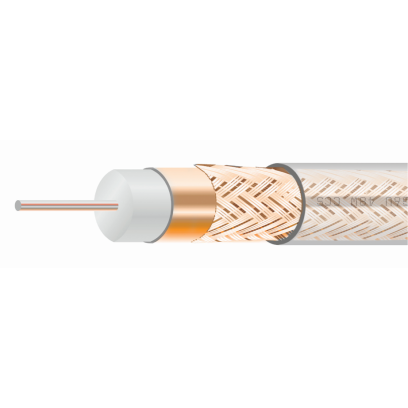 Кабель MARSO коаксіальний TV RG6U, CCS, 48W обмед., 75 Ом, прозорий, 53-45-11