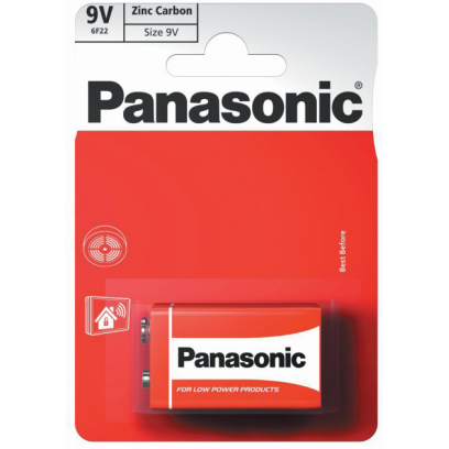 Батарейка 6F22/1BL 9V RED ZINC, PANASONIC (6F22REL/1BP), 75-10-18