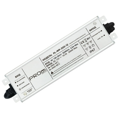 Блок питания PROLUM™ 12V, 200W, 16.7А, Series "WP"