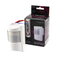 Датчик руху VELMAX V-ІМS-19, AC220-240V, кут 180°, (ST38)