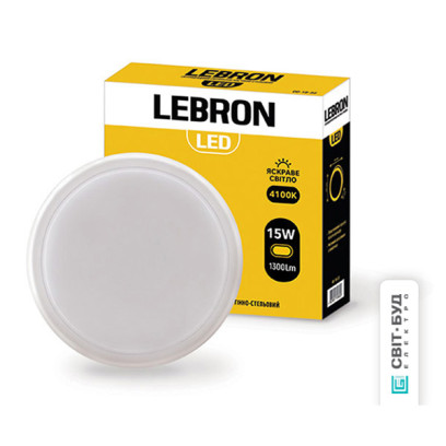 LED светильник LEBRON L-WLR, 15W, круглый, 4100K, 1300Lm, IP65, 15-35-26