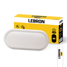 LED світильник LEBRON L-WLO-S, 12W, овал, 4100K, 1050Lm, ІР65, СВЧ датчик руху