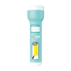 LED ліхтар ручний акумуляторний LEBRON L-HL-31, ABS, зелений, 1W + 1W COB, USB, 1200mAh Li-Ion