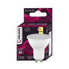 LED лампа VELMAX V-MR16, 6W, 220V, GU10, 3000K, 540Lm