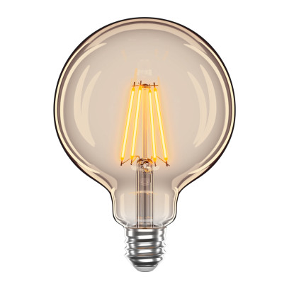 Светодиодная лампа VELMAX V-Filament-Amber-G125, 4Вт, E27, 2200К, 400Лм, 21-47-17