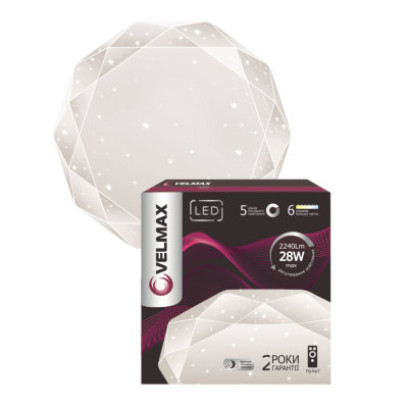 LED світильник VELMAX V-CL-DIAMOND, 70W, smart, 3000K-6500K, 4900Lm, пульт ДК, 23-41-07