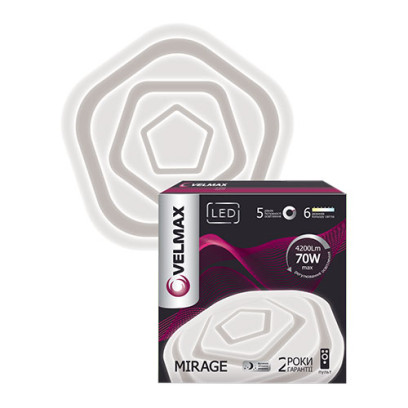 LED світильник VELMAX V-CL-MIRAGE, 70W, smart, 3000K-6500K, 4200Lm, пульт ДК, 23-42-83