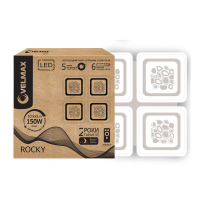 LED светильник VELMAX V-CL-ROCKY, 150W, smart, 3000K-6500K, 10500Lm, пульт ДУ, 23-45-20