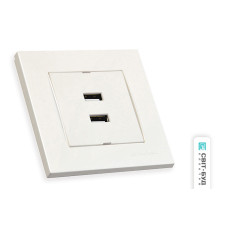 Розетка 2гн USB горизонтальна , RITA, Mutlusan, білий, (2220 449 0101)
