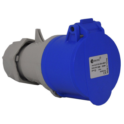 Розетка силовая 16А/3 (2Р+РЭ) IP44, TP electric (3120-304-0901), 62-66-01